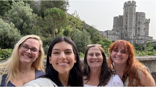 Connie with friends in Scotland