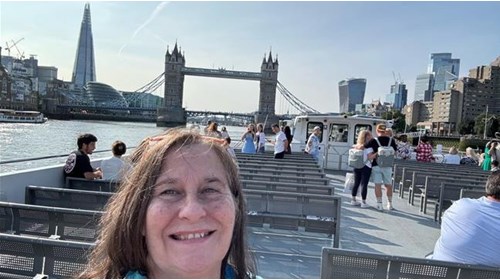 Connie at Tower Bridge in London